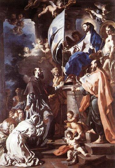 Francesco Solimena St Bonaventura Receiving the Banner of St Sepulchre from the Madonna France oil painting art